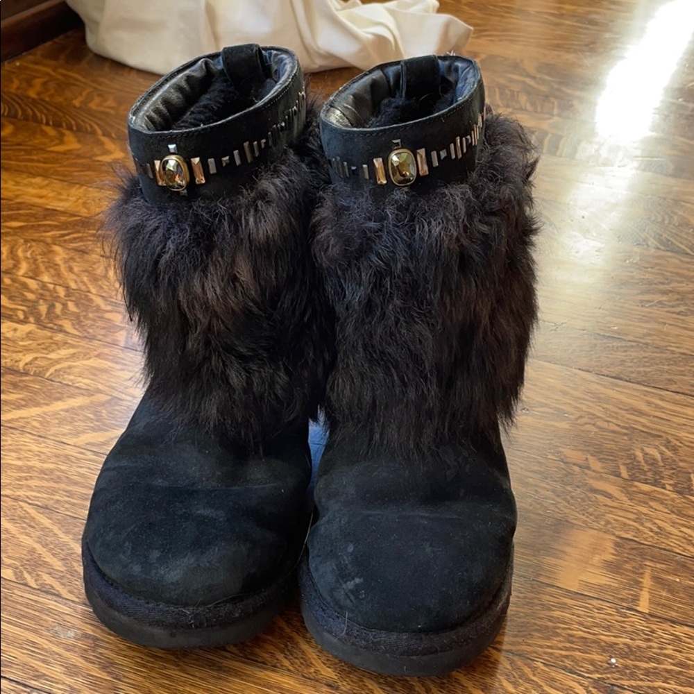 ugg black boots with sparkles * used *